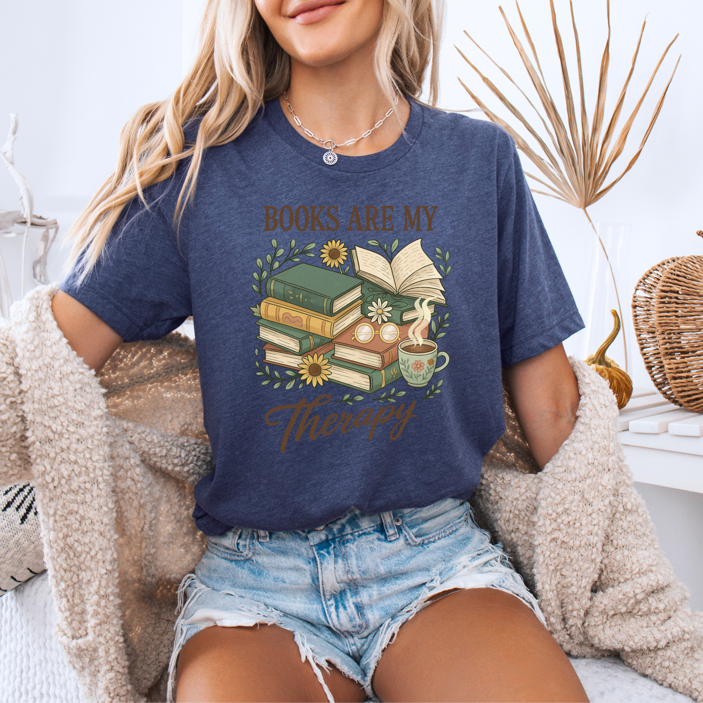 ☕ Cozy Reader Therapy 📖✨
100% Organic Cotton T-Shirt