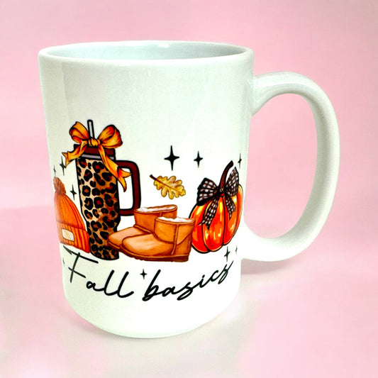 🍁🎃 Fall Basics Vibes ☕🧣15oz Mug