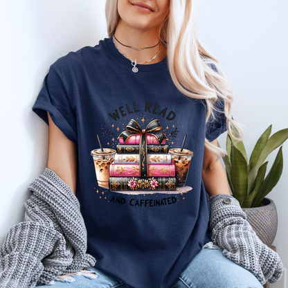 📚☕Well Read & Caffeinated t-shirt ✨