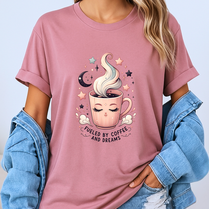 🌙Fueled by Coffee and Dreams  100% Organic Cotton T-Shirt☕️✨