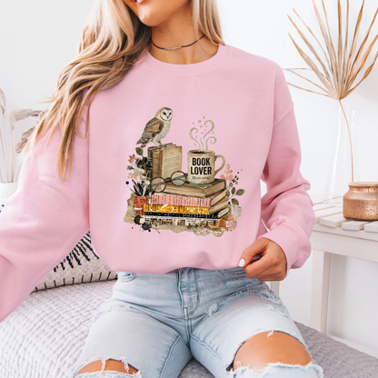 📚🦉Vintage Book Lover Sweatshirt ☕