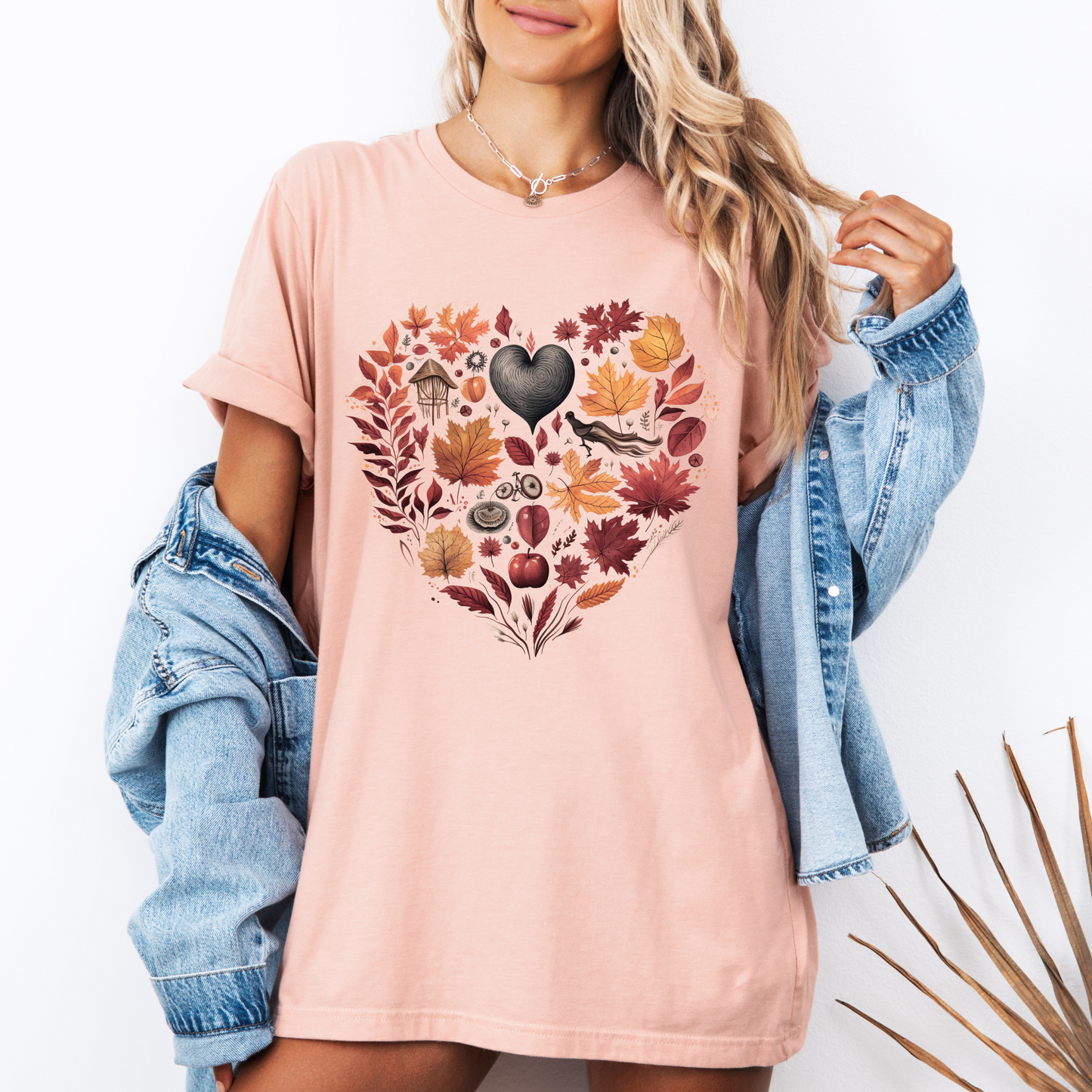 🍁🖤 Autumn Heart T-Shirt🧣100% Organic cotton