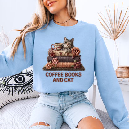 🧶✨ Coffee, Books & Cat Cozy ☕📚🐱
Organic Cotton Sweatshirt