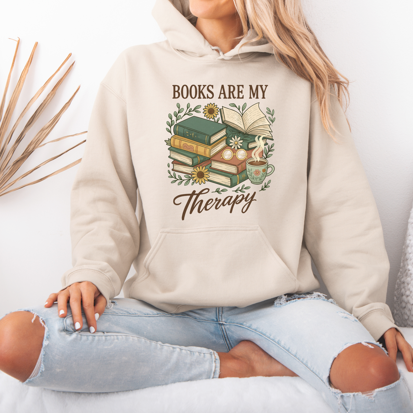 📚☕ Books Are My Therapy Luxuriously Thick Hoodie✨