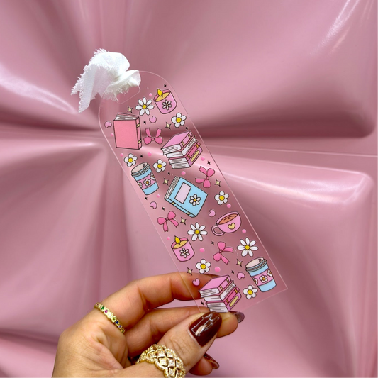 🎀📚 Pink Aesthetic Acrylic Bookmark✨🌸