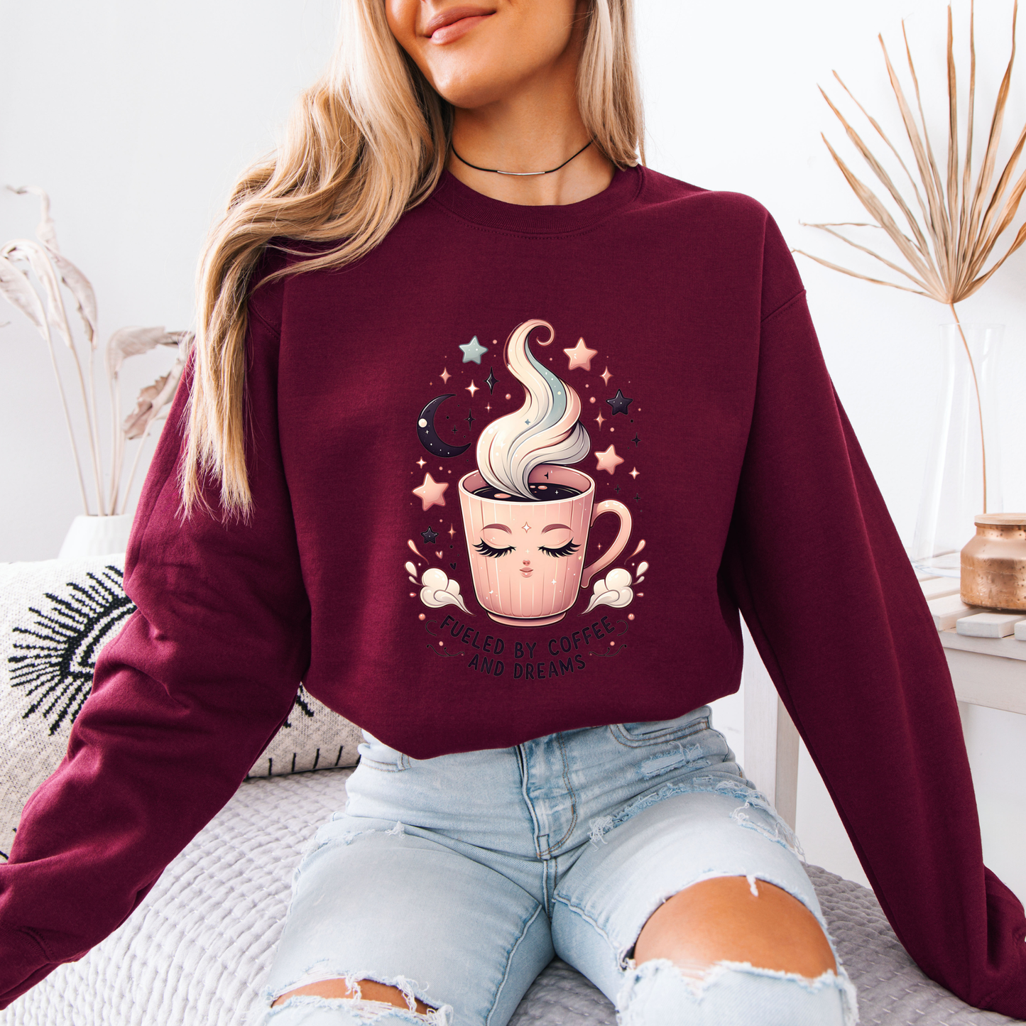 ☕️Fueled by Coffee and Dreams ✨Organic Cotton Sweatshirt