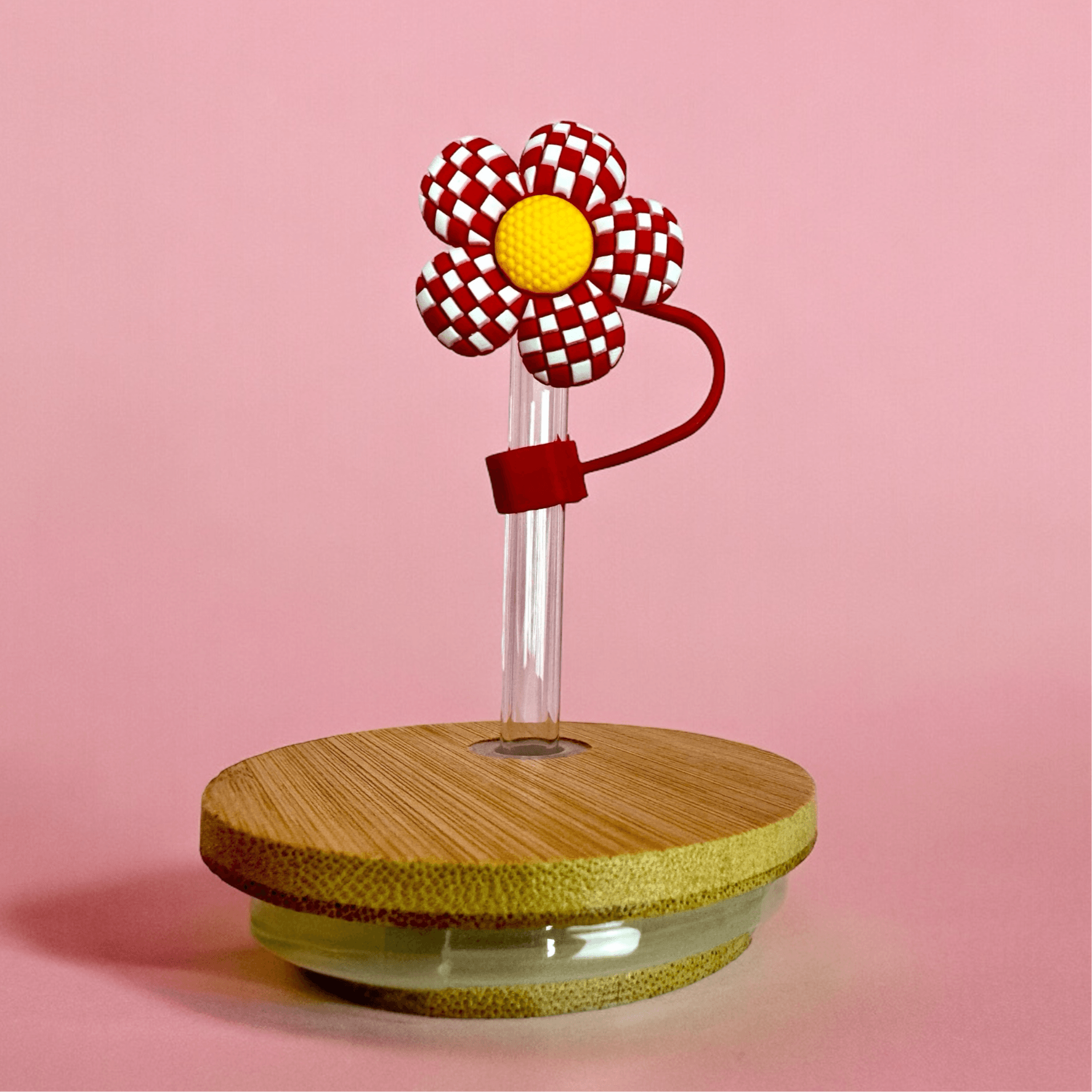 Red Daisy Straw Topper