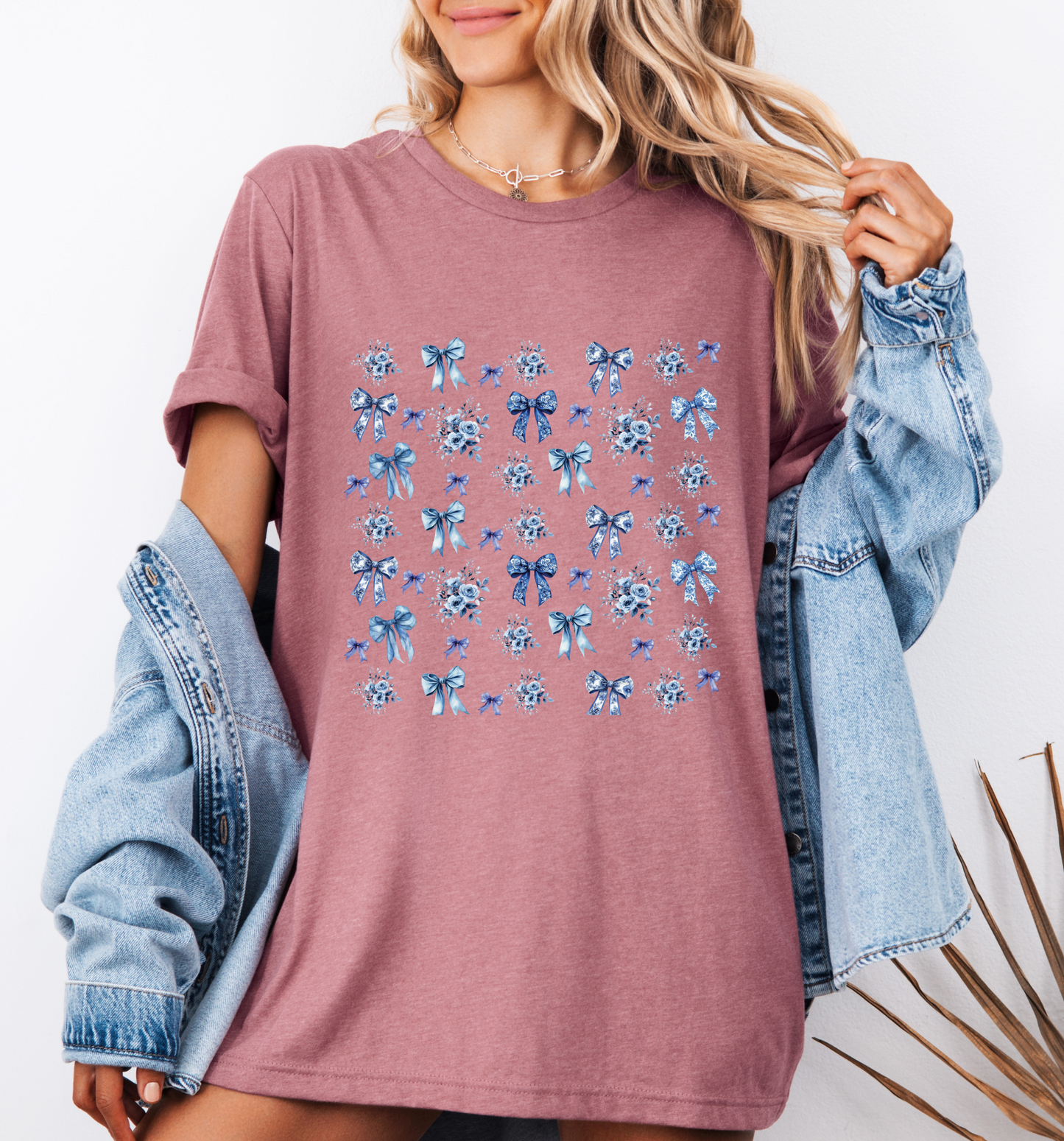 💙 Blue Ribbons & Florals Tee✨