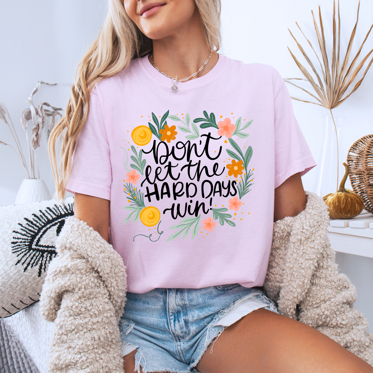 🌼✨ Don’t Let the Hard Days Win 💛🌿
100% Organic Cotton T-Shirt
