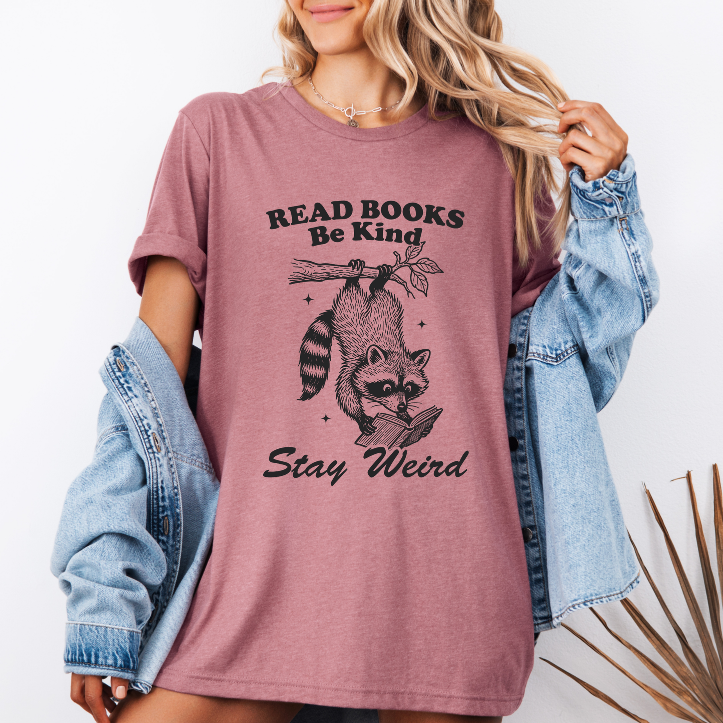 📚✨ “Stay Weird, Read Books” Raccoon Tee – Be Kind & Quirky Vibes 🦝💚