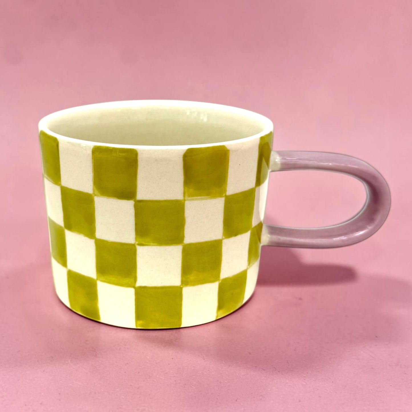 💚Green Checkerboard Ceramic Mug | 12oz