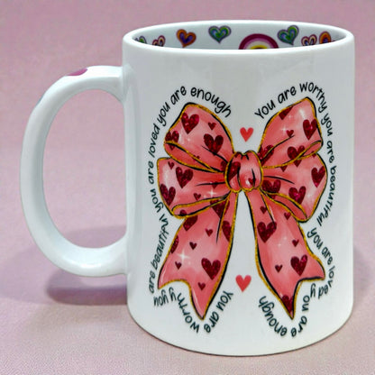 You Are Enough Bow Mug, 11oz 🎀💖