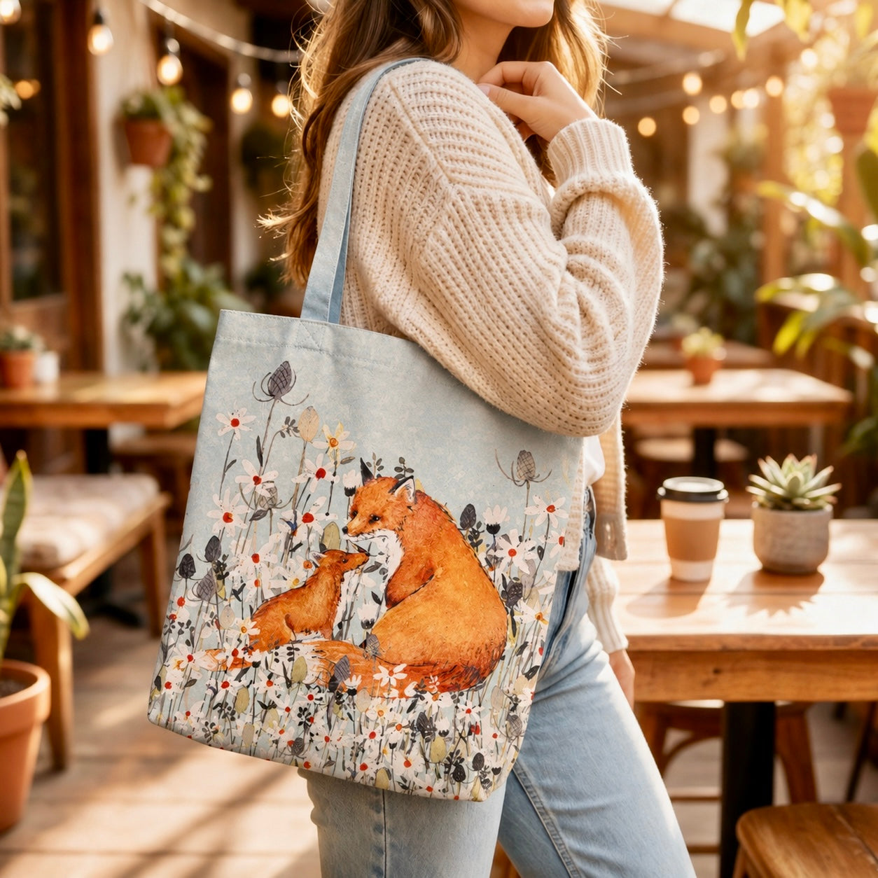 Woodland Fox Tote Bag 🦊🌼