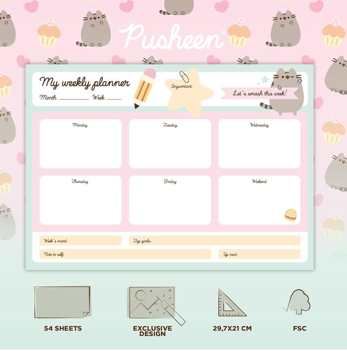 Pastel Pusheen Desk Planner Pad