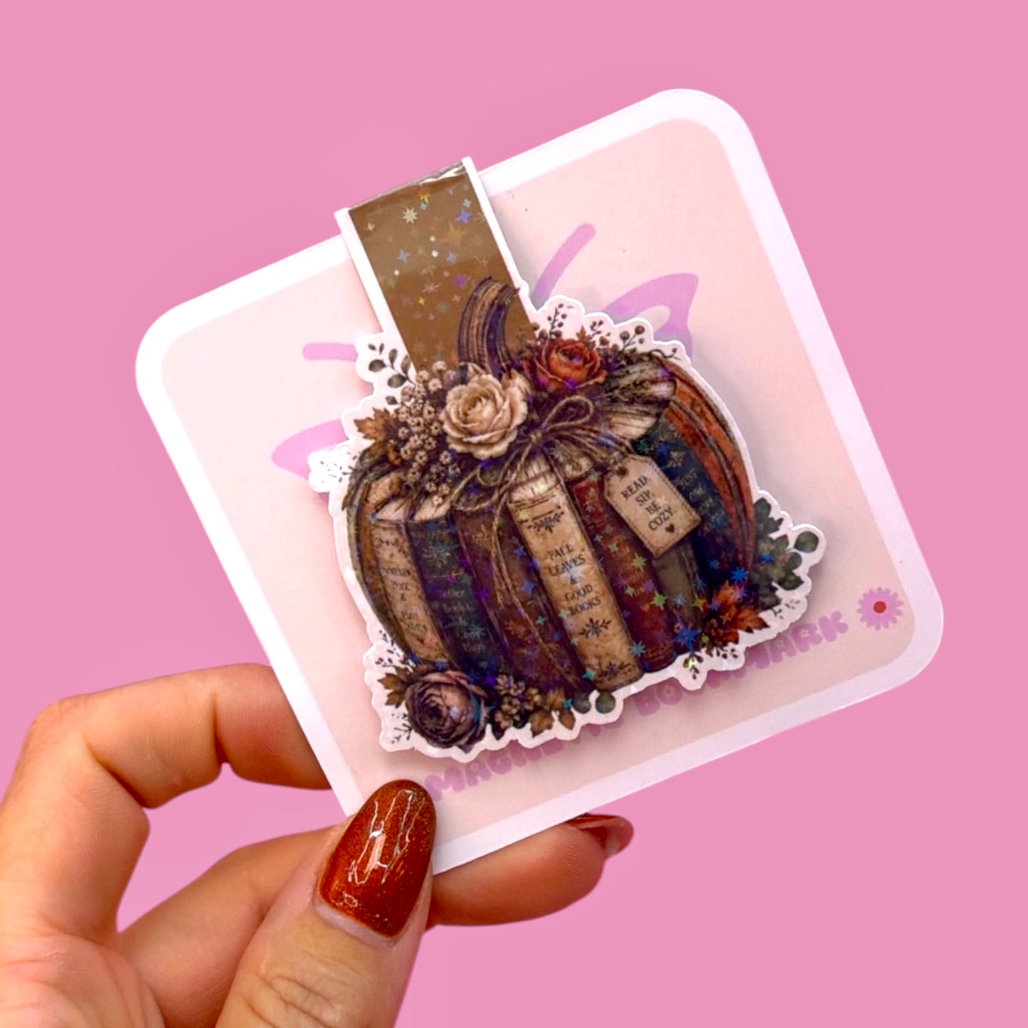 🎃 Pumpkin Bookish Magnetic Bookmark✨