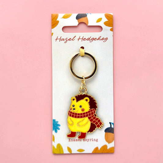 🦔🍂 Hazel Hedgehog Enamel Keyring✨