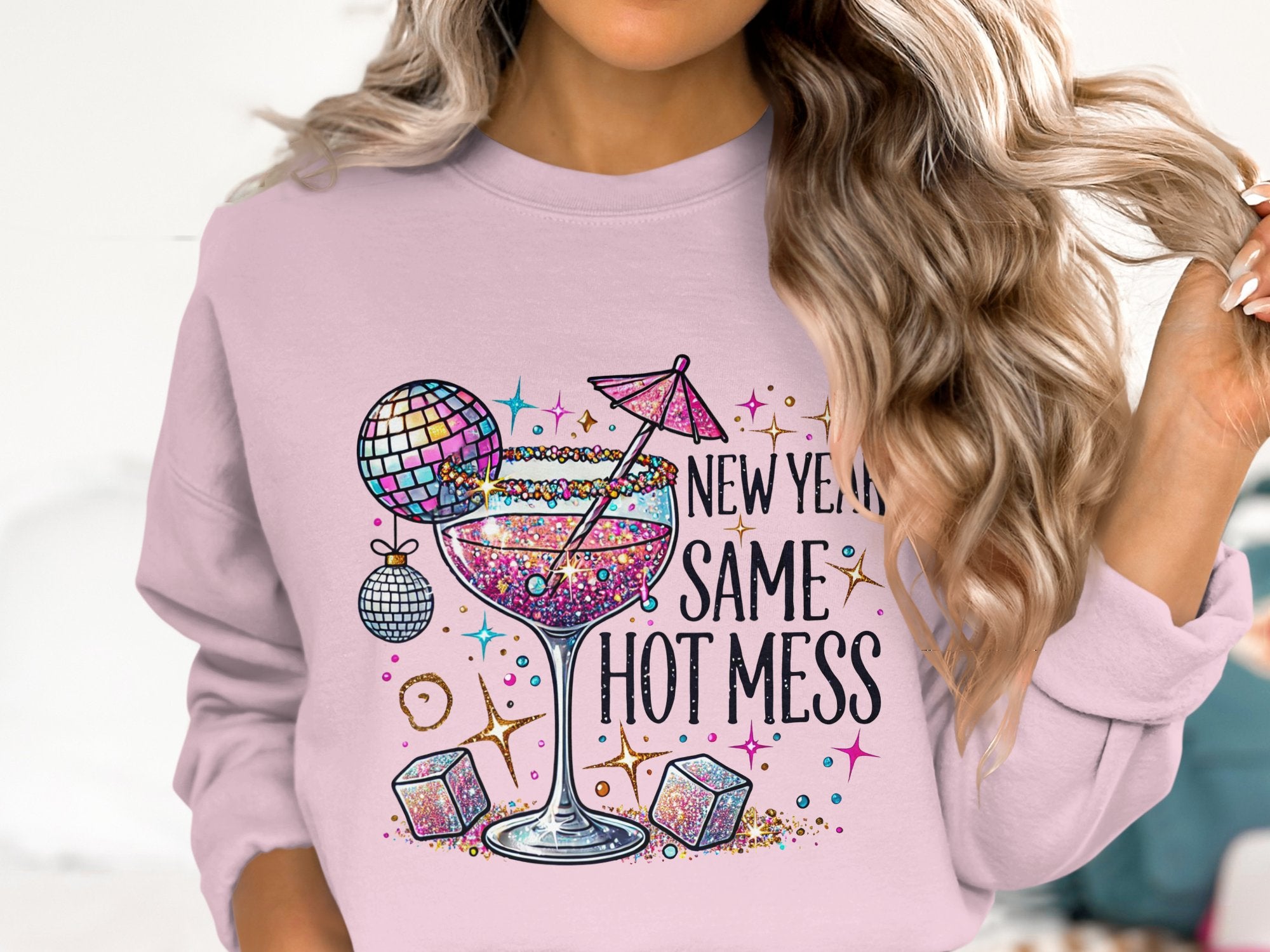 Hot Mess Cheers Cotton Sweatshirt