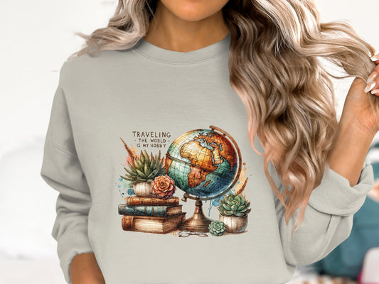 Travel Is My Hobby Cotton Sweatshirt