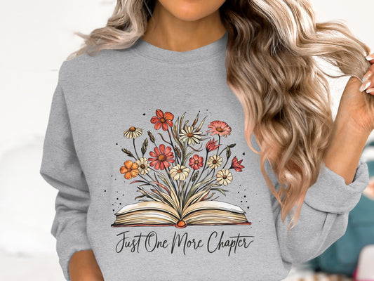 Floral Book Lover Cotton Sweatshirt