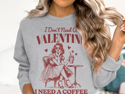 Coffee Over Cupid - Cotton Sweatshirt