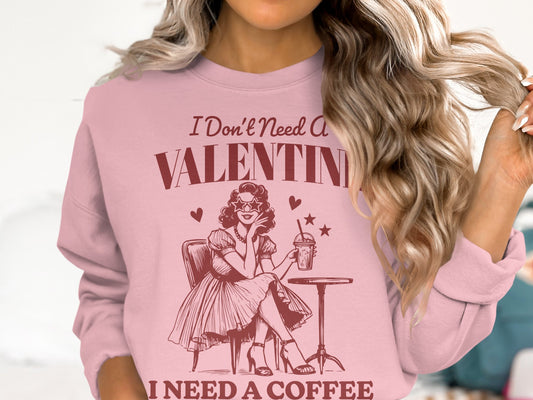 Coffee Over Cupid - Cotton Sweatshirt