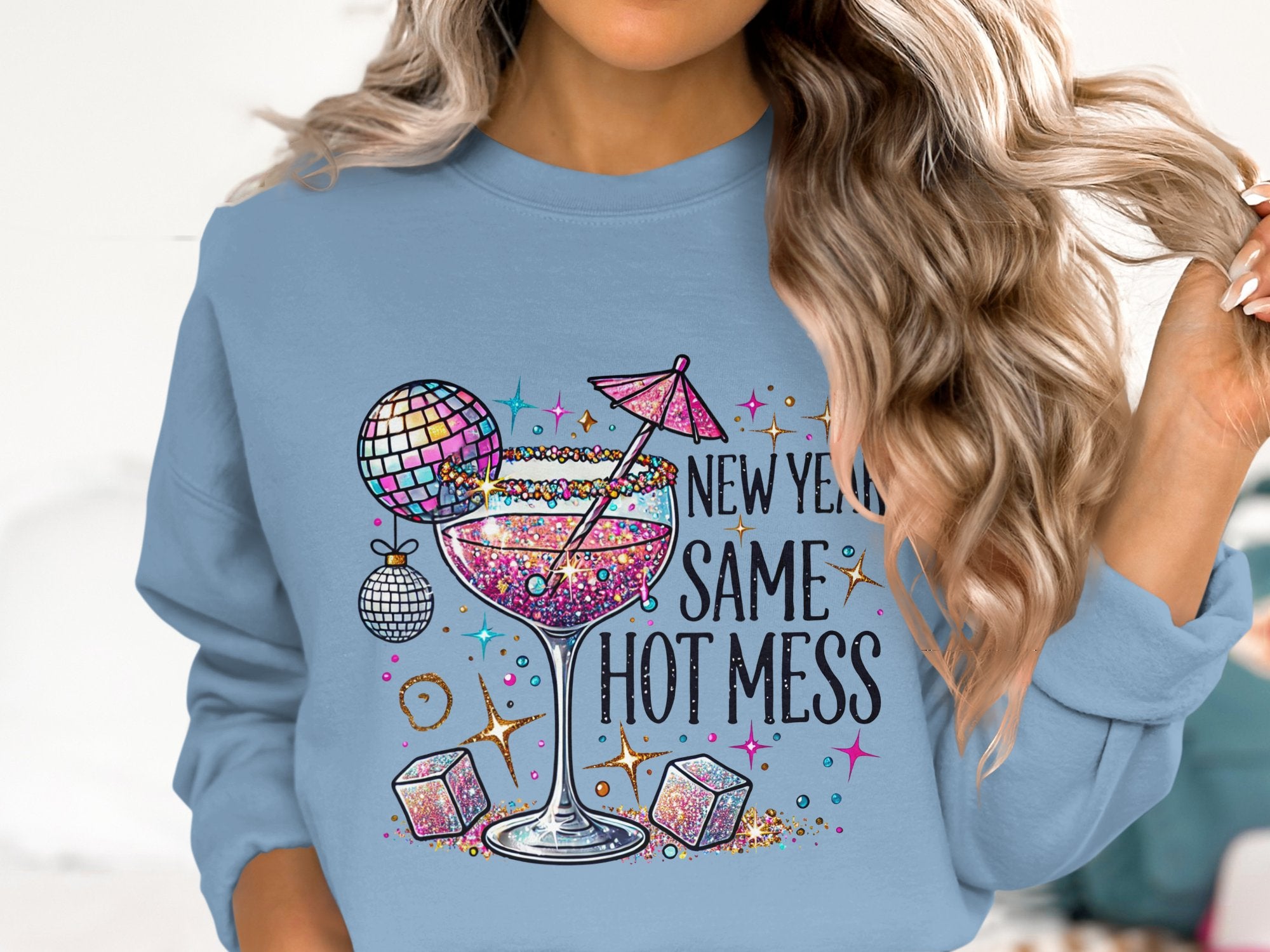 Hot Mess Cheers Cotton Sweatshirt