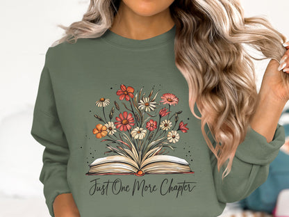 Floral Book Lover Cotton Sweatshirt