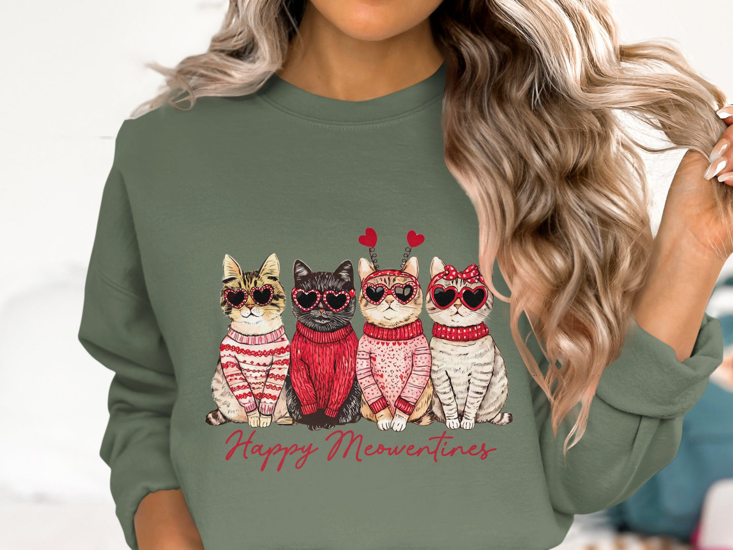 Purr-fect Meowentine - Cotton Sweatshirt