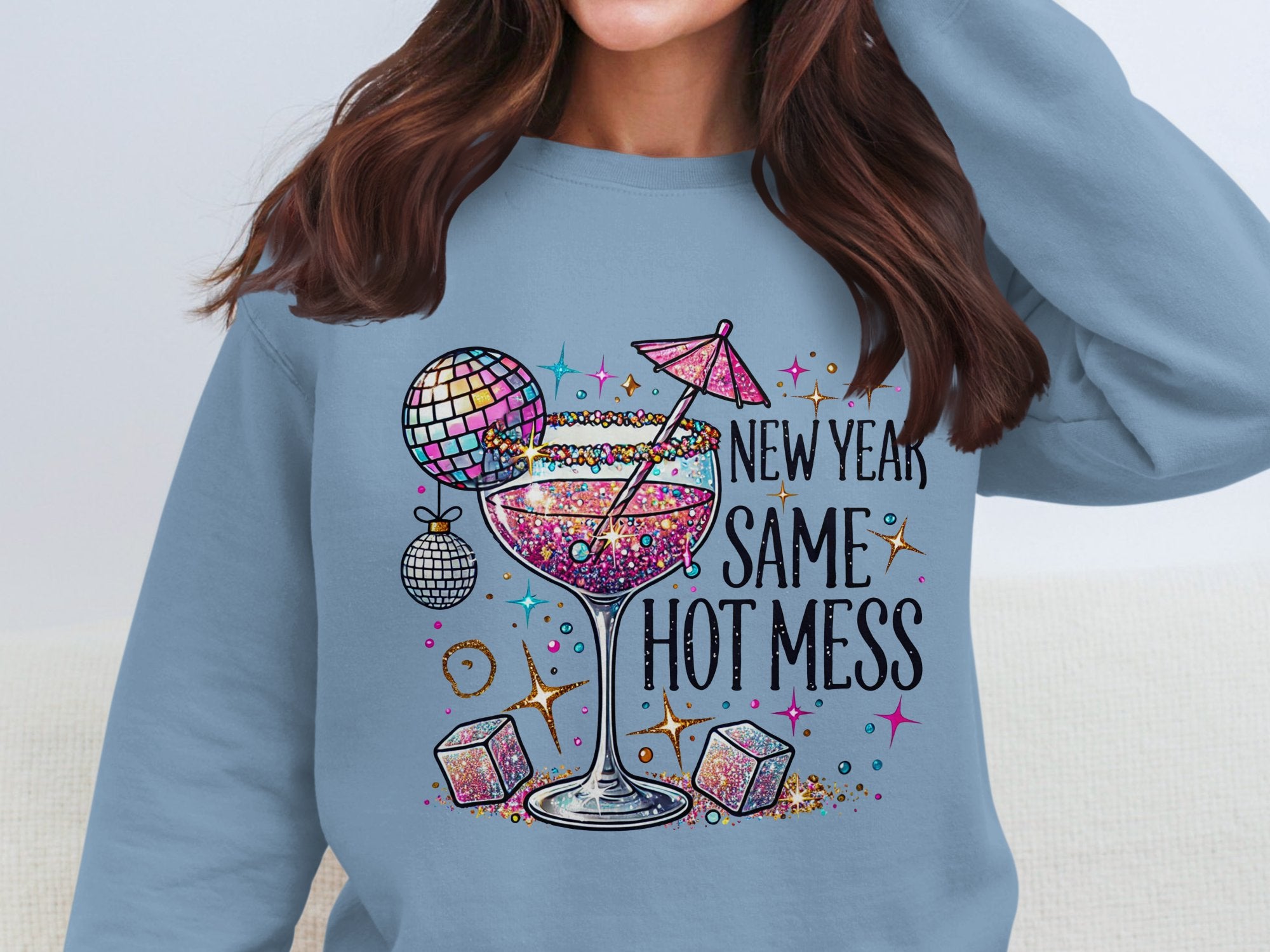 Hot Mess Cheers Cotton Sweatshirt