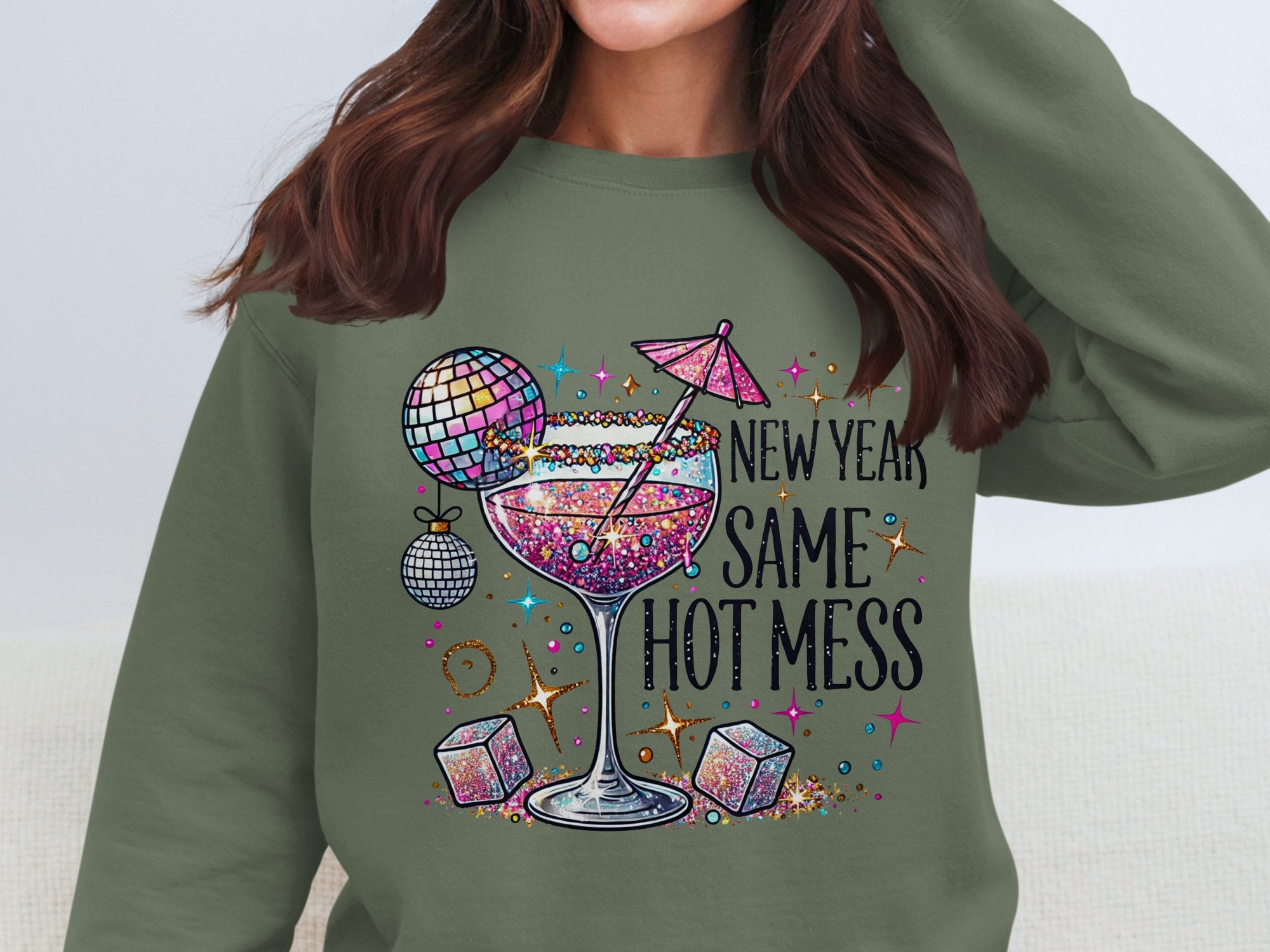 Hot Mess Cheers Cotton Sweatshirt