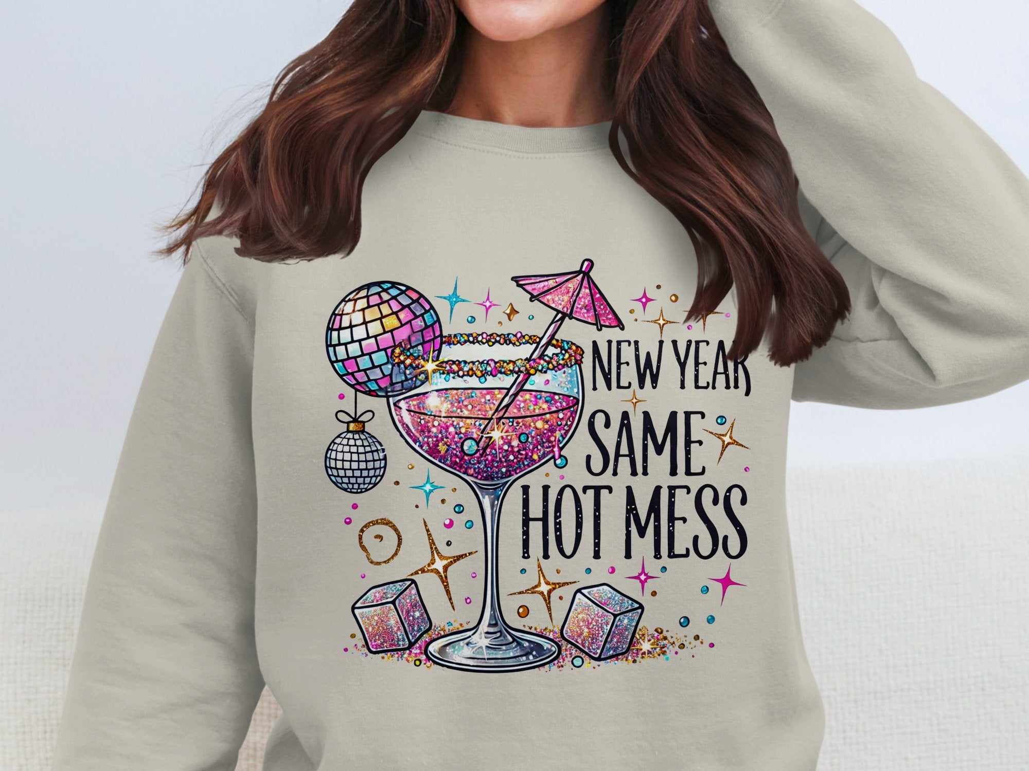 Hot Mess Cheers Cotton Sweatshirt