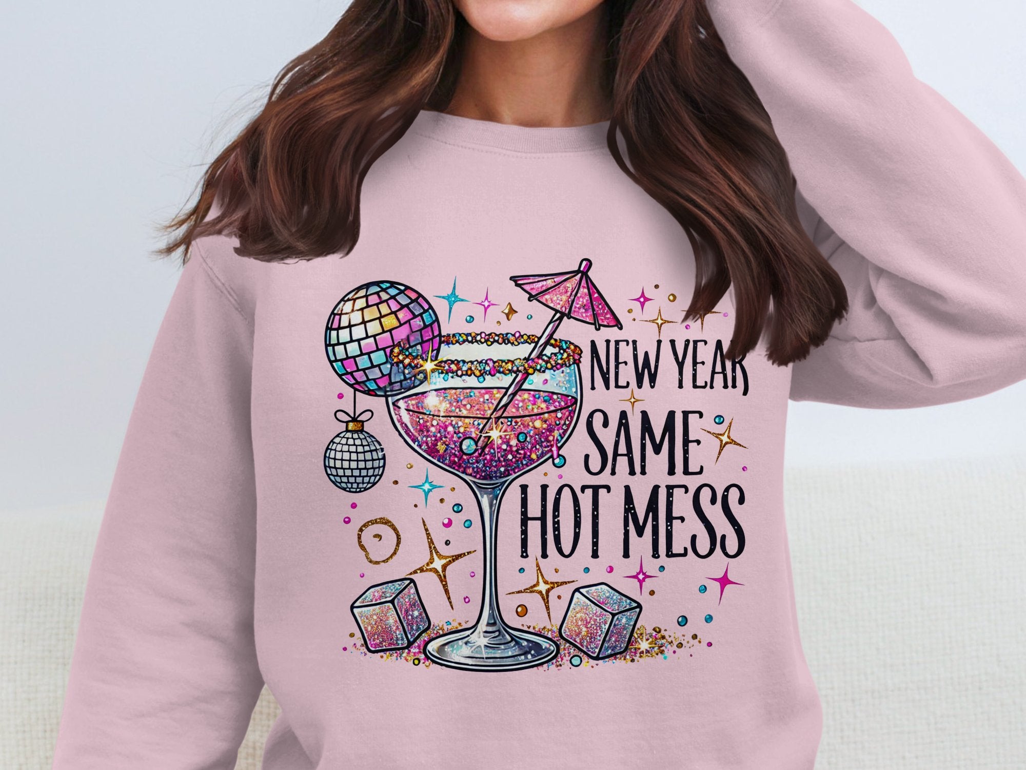 Hot Mess Cheers Cotton Sweatshirt