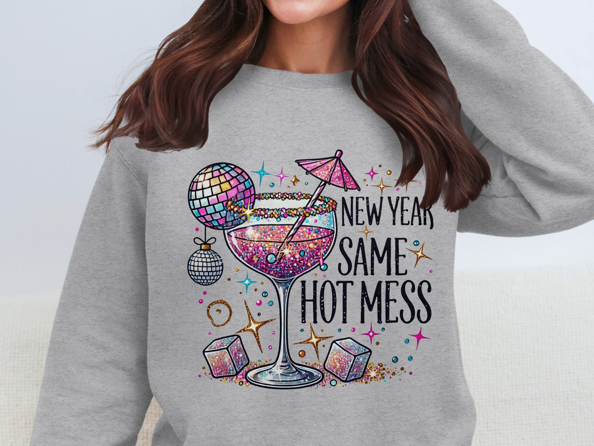 Hot Mess Cheers Cotton Sweatshirt