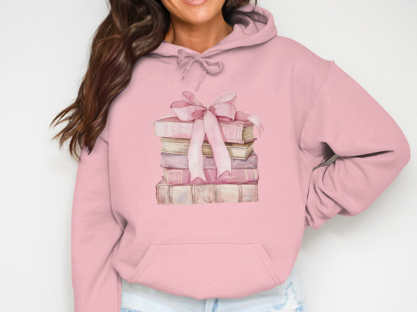 Books and Bow Cotton Hoodie