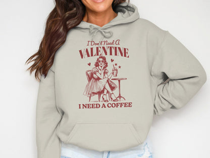 Coffee Over Cupid - Cotton Hoodie