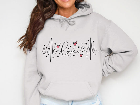 Heartbeat of Love - Cotton Hoodie