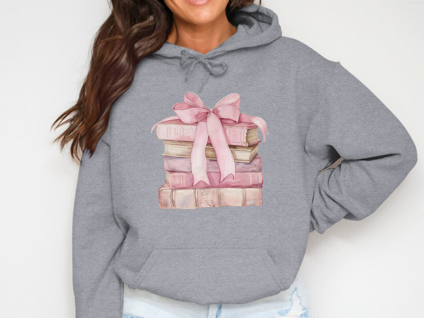 Books and Bow Cotton Hoodie