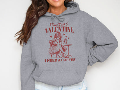 Coffee Over Cupid - Cotton Hoodie
