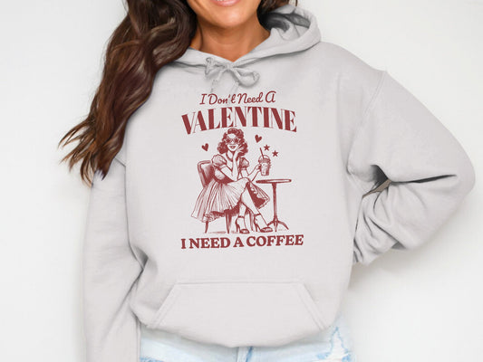 Coffee Over Cupid - Cotton Hoodie