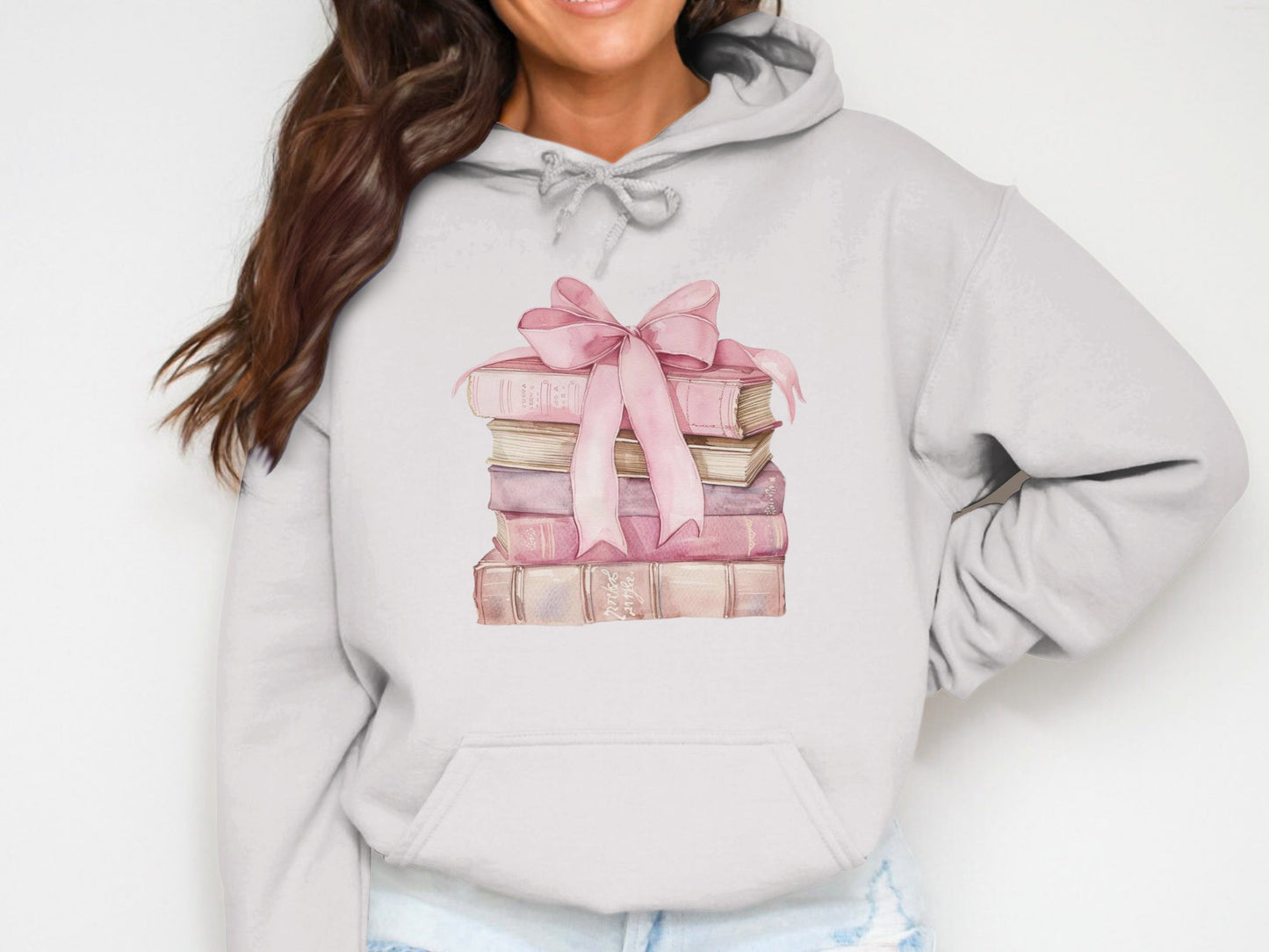 Books and Bow Cotton Hoodie