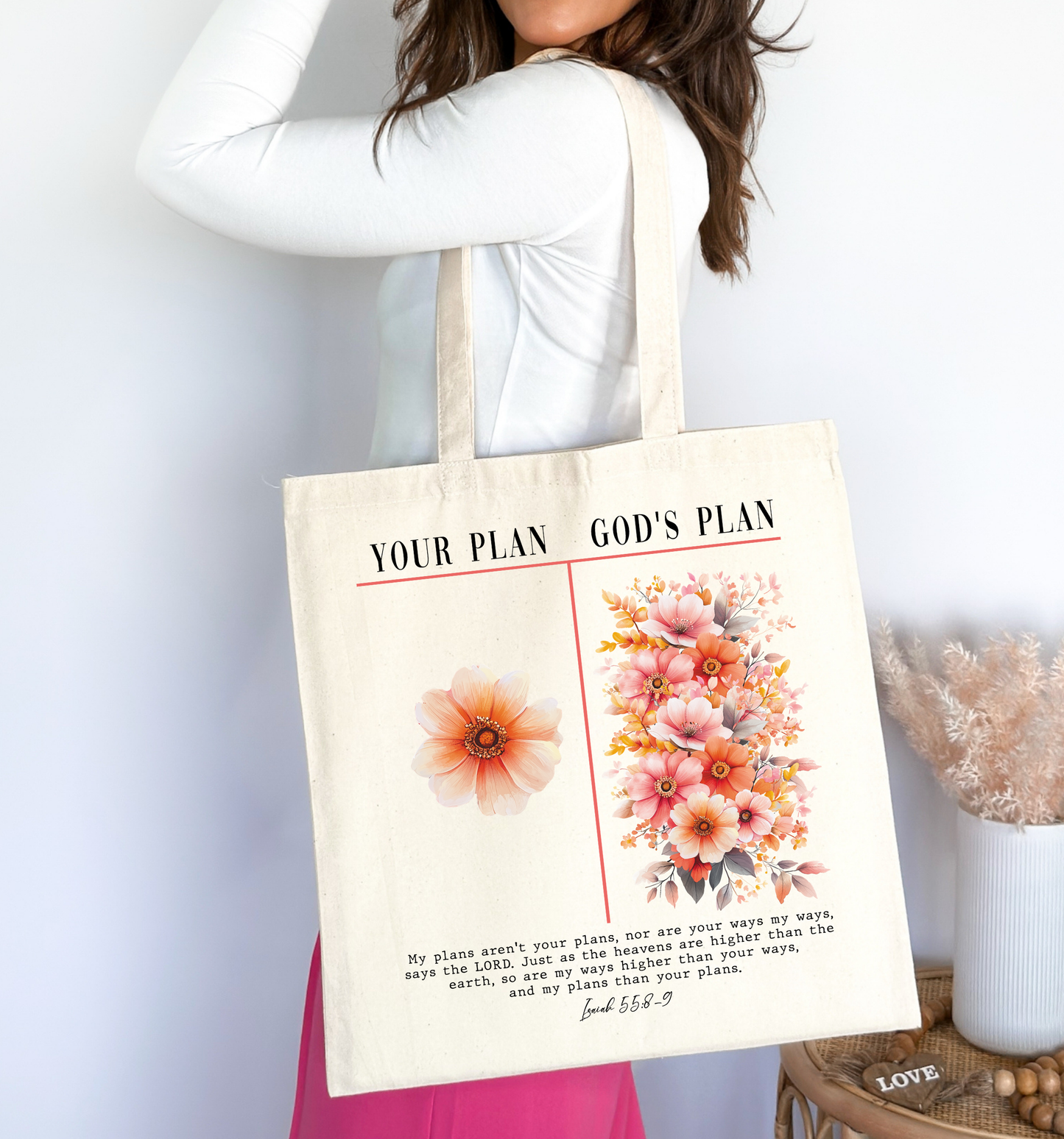 ✨ God’s Plan Floral Tote bag 🌷