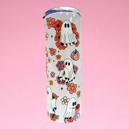 👻 Floral Ghost Vibes – 20oz Tumbler 🌸✨