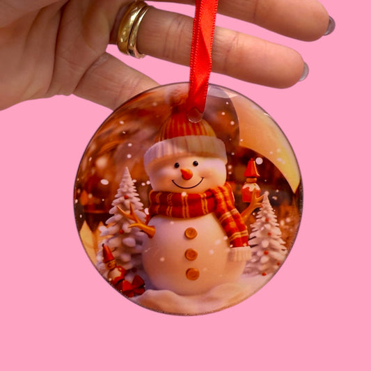 ⛄ Winter Smiles Snowman Glass Ornament ✨❄️
