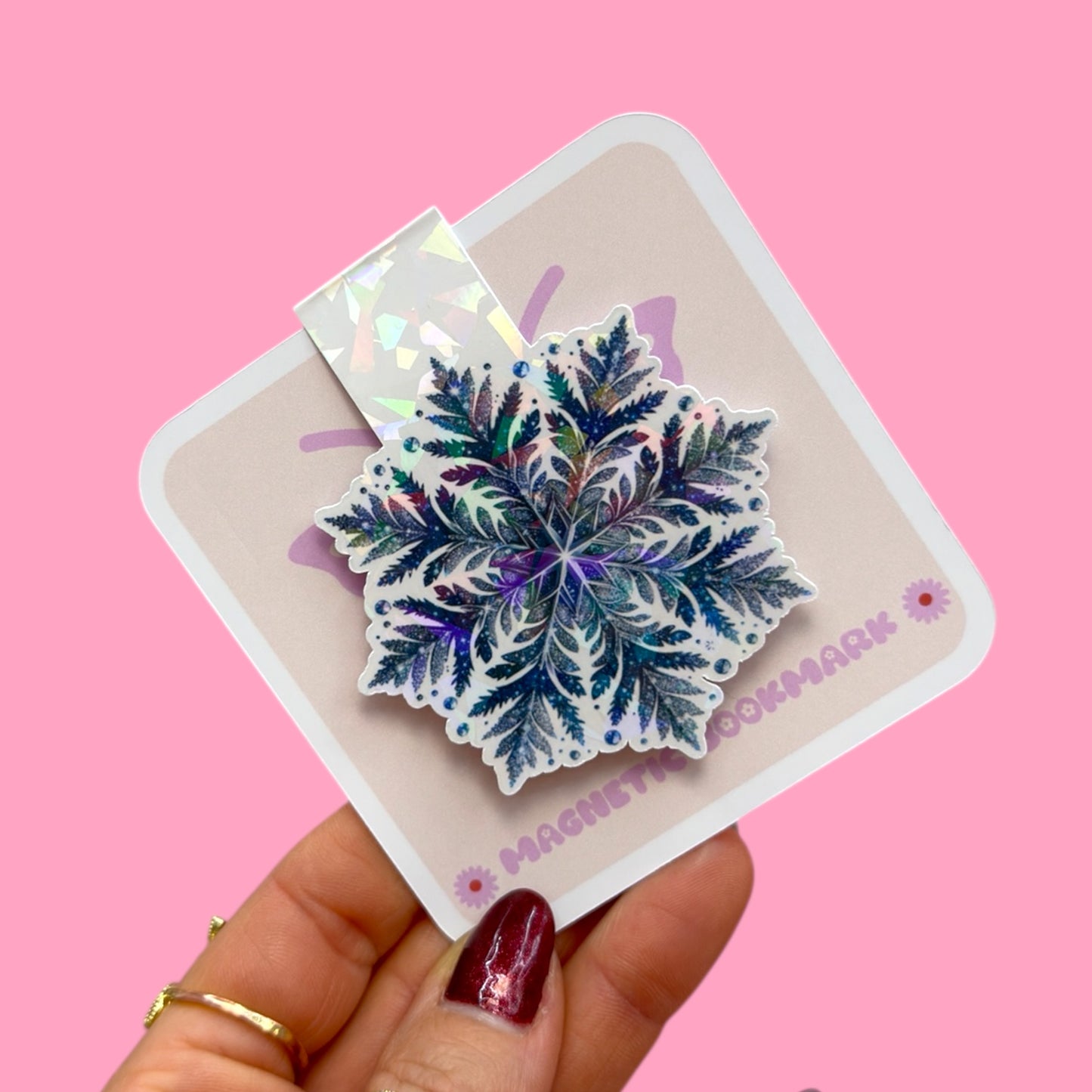 ❄️ Frosted Snowflake Magnetic Bookmark ❄️