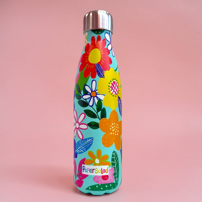 🌼 Paper Salad Floral Insulated Water Bottle 17oz 🌸✨