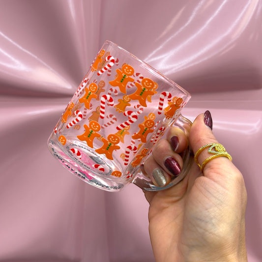 🍬 Gingerbread & Candy Cane Clear Mug 11oz