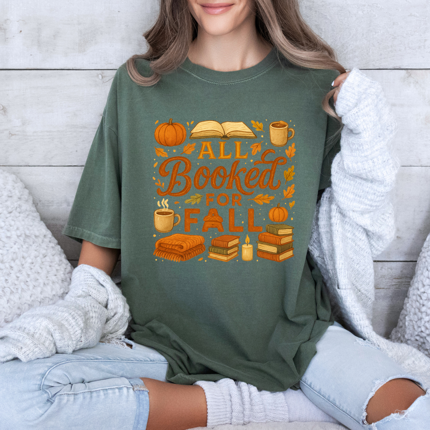 📚🍁 All Booked for Fall Tee 🍂☕
 100% Organic cotton