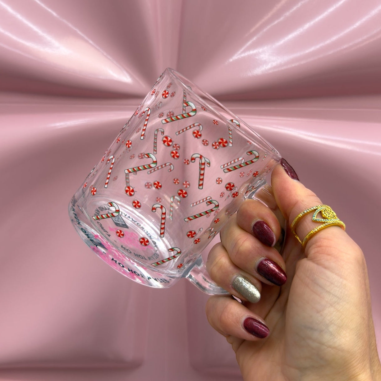 🍬❤️ Candy Cane Delight Clear Mug 11oz