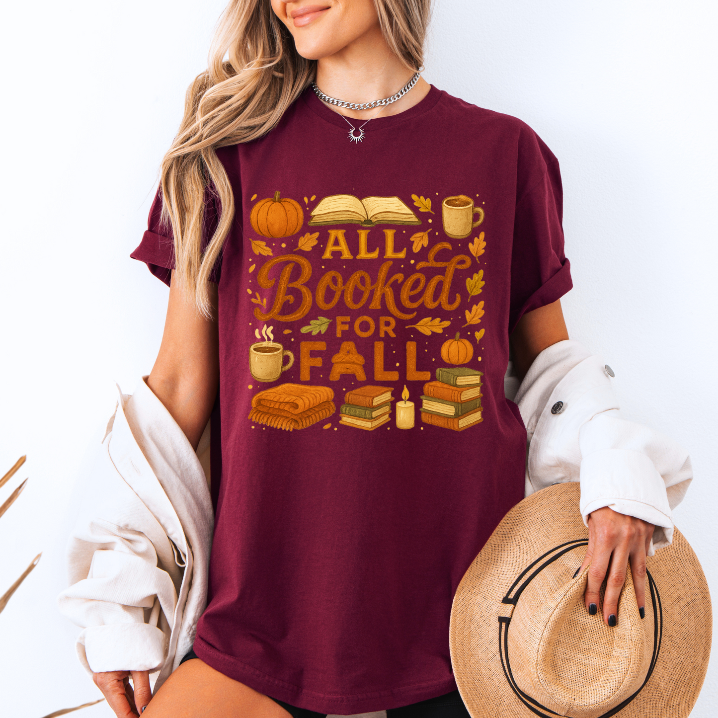 📚🍁 All Booked for Fall Tee 🍂☕
 100% Organic cotton