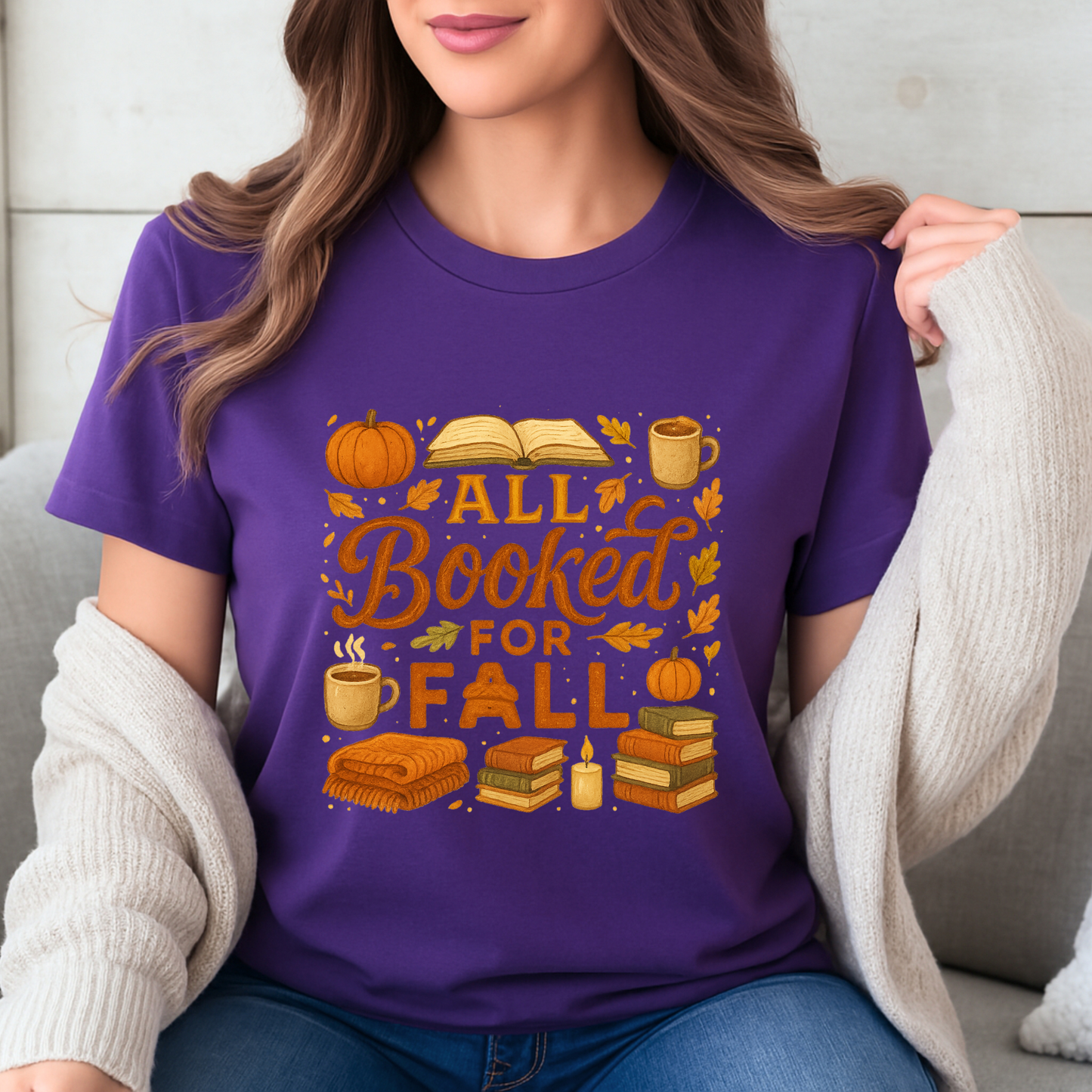 📚🍁 All Booked for Fall Tee 🍂☕
 100% Organic cotton